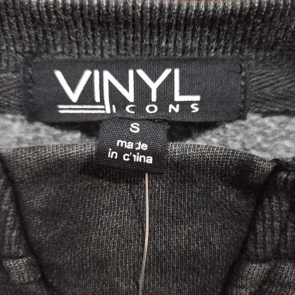 NWTs Vinyl Black Denium Washed Black Sweatshirt - Picture 4 of 6